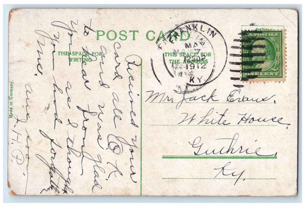 1912 The Garrison Fountain Square Hot Springs Arkansas AR Antique Postcard