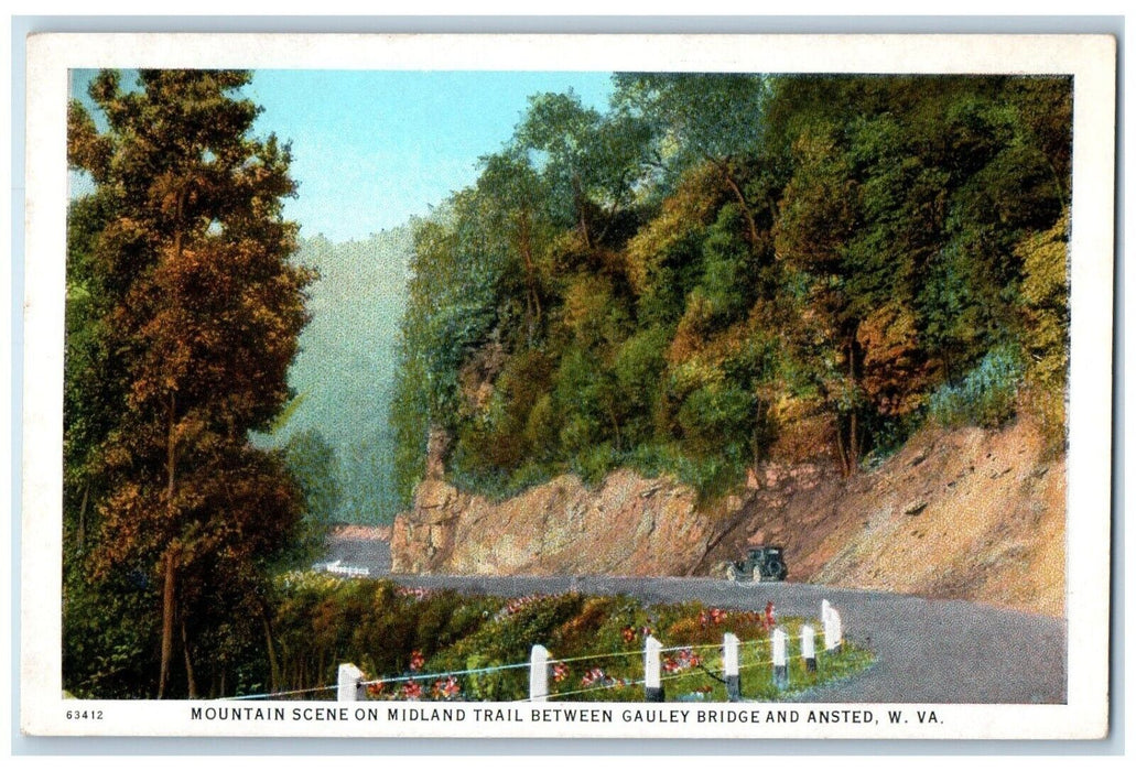 Mountain Scene On Midland Trail Between Gauley Bridge And Ansted WV Postcard