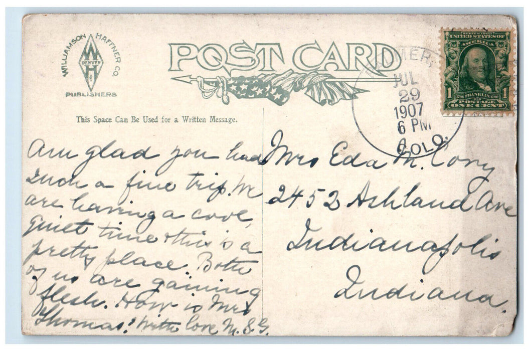 1907 Scene in Glen Park Palmer Lake Colorado Posted Antique Postcard