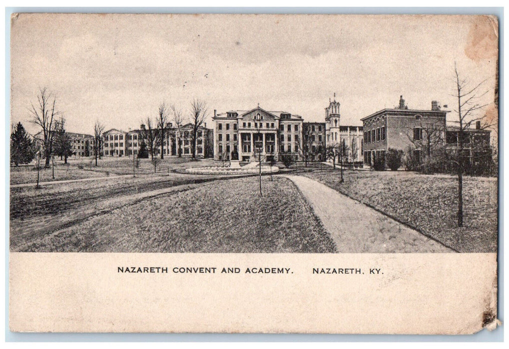 1922 Nazareth Convent and Academy Nazareth Kentucky KY Antique Postcard