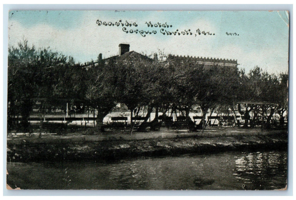 1910 View of Seaside Hotel Corpus Christi Texas TX Antique Posted Postcard