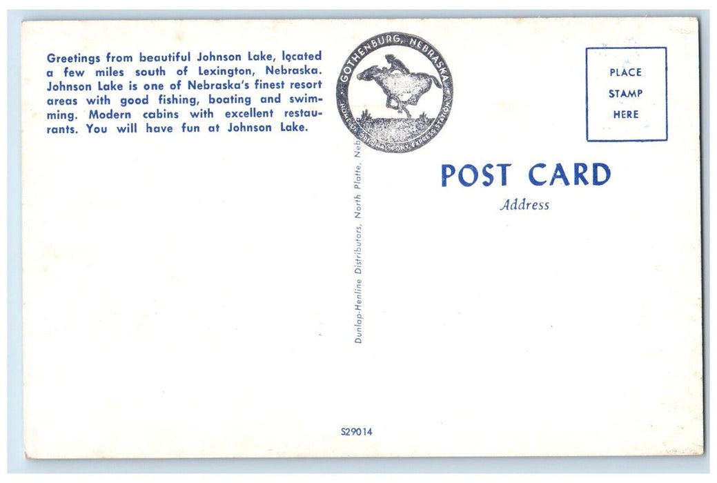 c1950's Motor Boat Scene Johnson Lake Lexington Nebraska NE Postcard