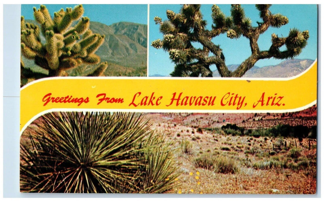 c1960's Greetings Lake Havasu City Arizona AZ Multiview Unposted Postcard