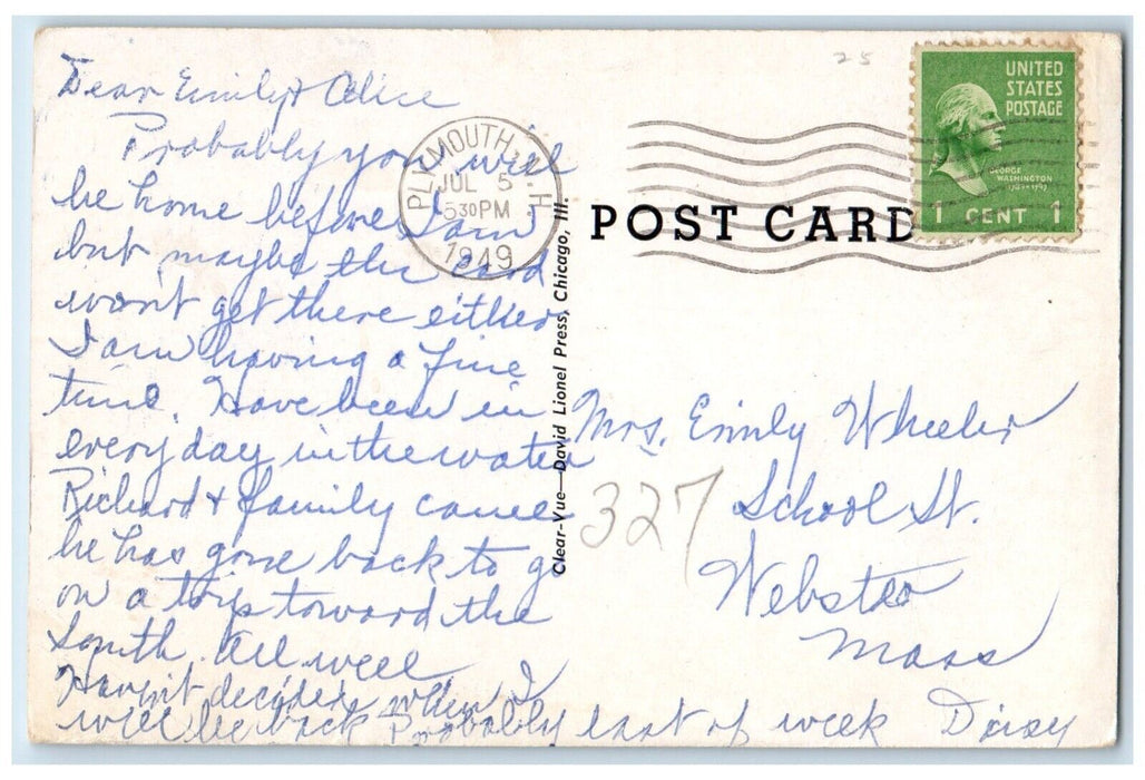 1949 The Ledges Newfound Lake New Hampshire NH Vintage Posted Postcard