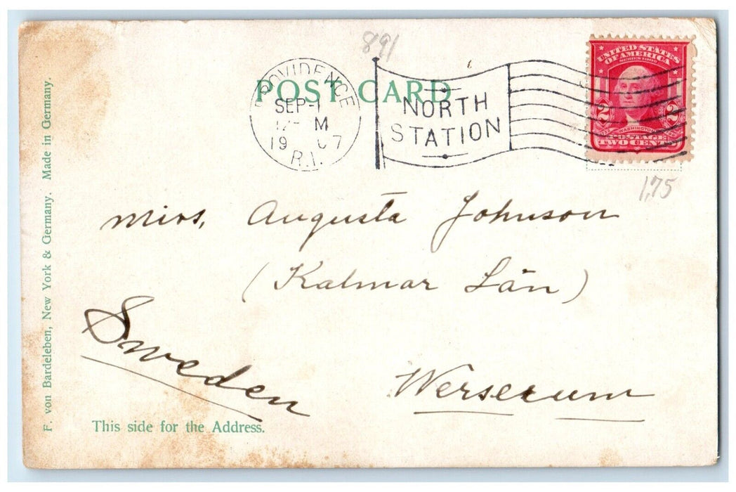 1907 Scene at The Forty Steps Newport Rhode Island RI Antique Posted Postcard