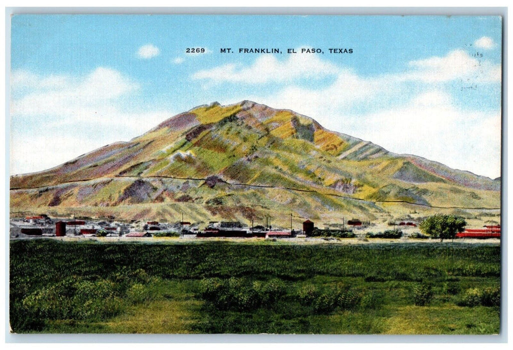 c1940 Overlooking Mt Franklin El Paso Texas TX Antique Unposted Vintage Postcard