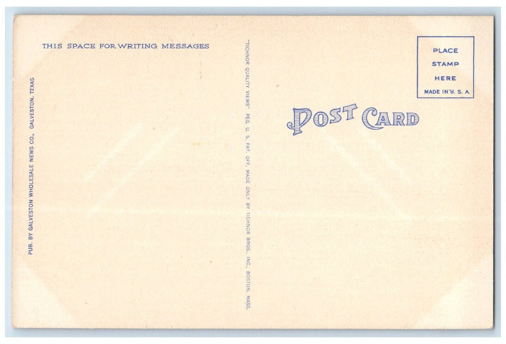 c1940 Scenic Landing Bolivar Ferry Cruise Ship Galveston Texas Vintage Postcard