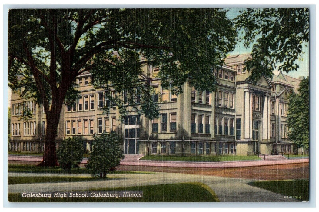 c1930's Galesburg High School Galesburg Illinois IL Vintage Unposted Postcard
