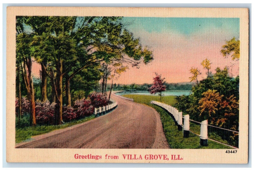 c1930's Greetings from Villa Grove Illinois IL Vintage Unposted Postcard