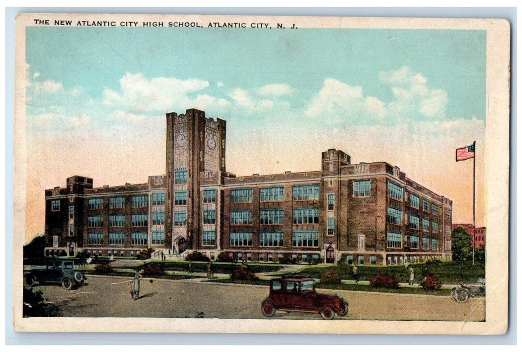 c1920 New Atlantic City High School Exterior Atlantic City New Jersey Postcard