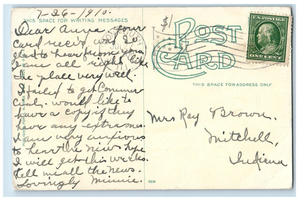1910 Public Library and Post Office Galesburg Illinois IL Antique Postcard