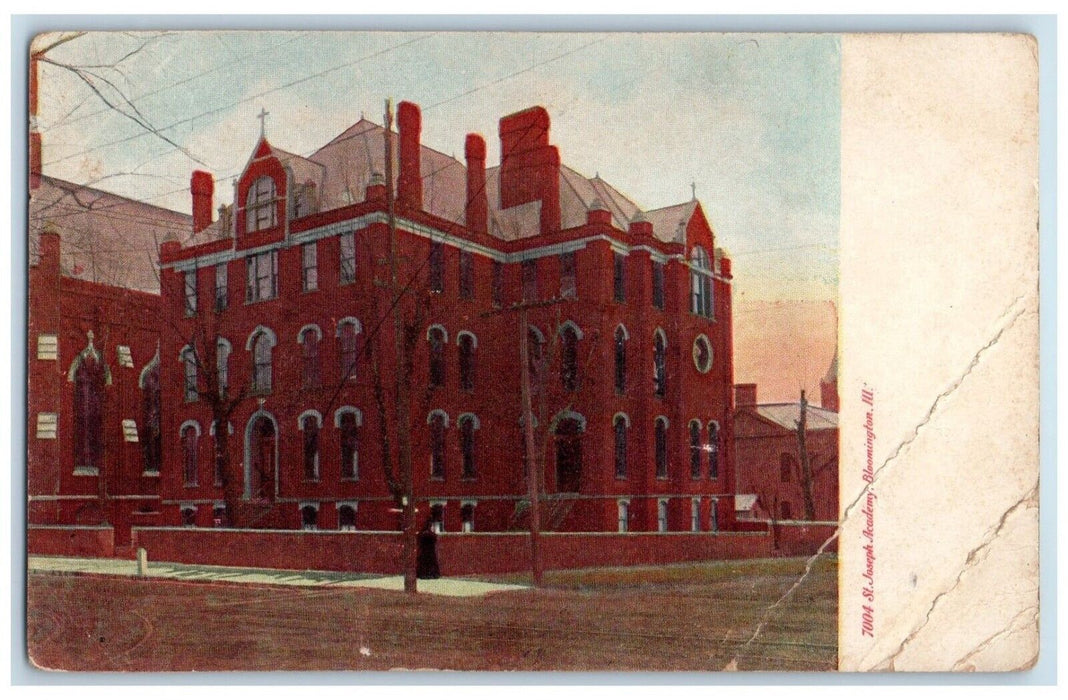 1907 St. Joseph Academy Bloomington Illinois IL Antique Unposted Postcard