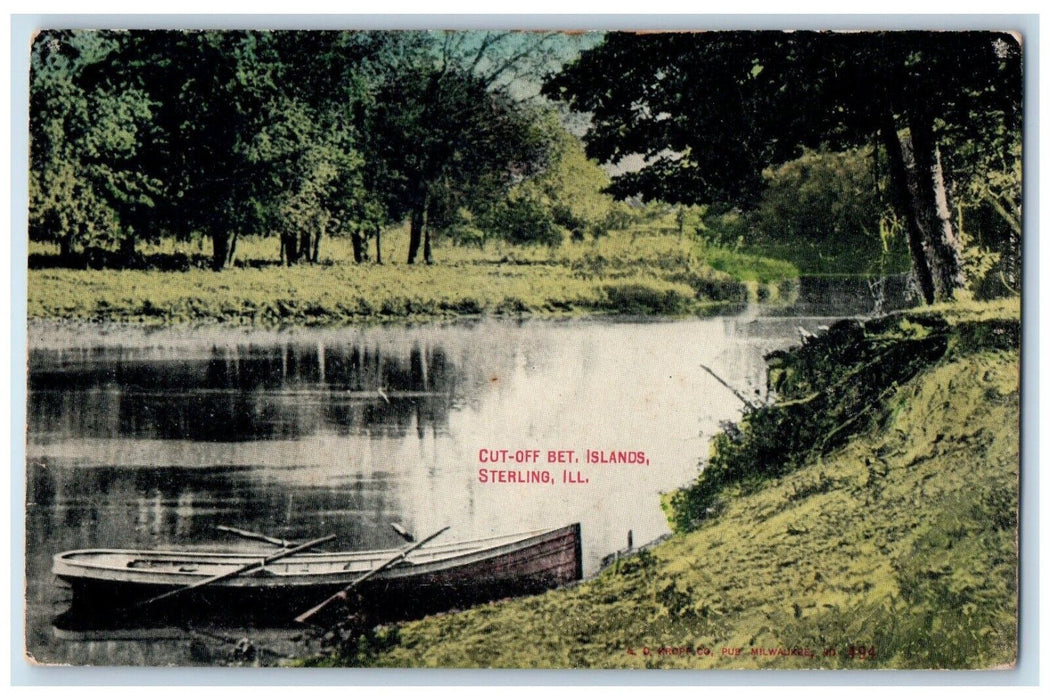 c1910 Cut-Off Bet Islands Sterling Illinois IL Antique Unposted Postcard