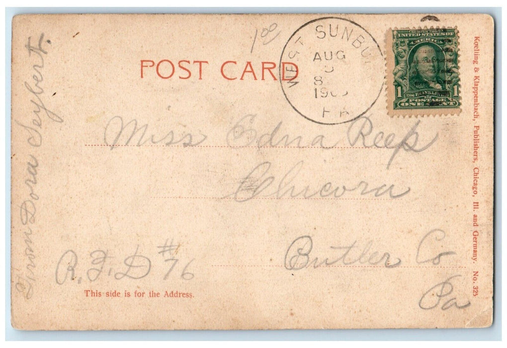c1905 Will County Court House Joliet Illinois IL Antique Posted Postcard