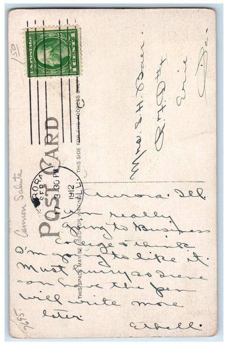 1912 New Fox Street Bridge View Aurora Illinois IL Antique Posted Postcard
