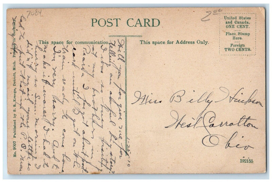 1910 Prospect Street Looking West Kewanee Illinois IL Antique Posted Postcard