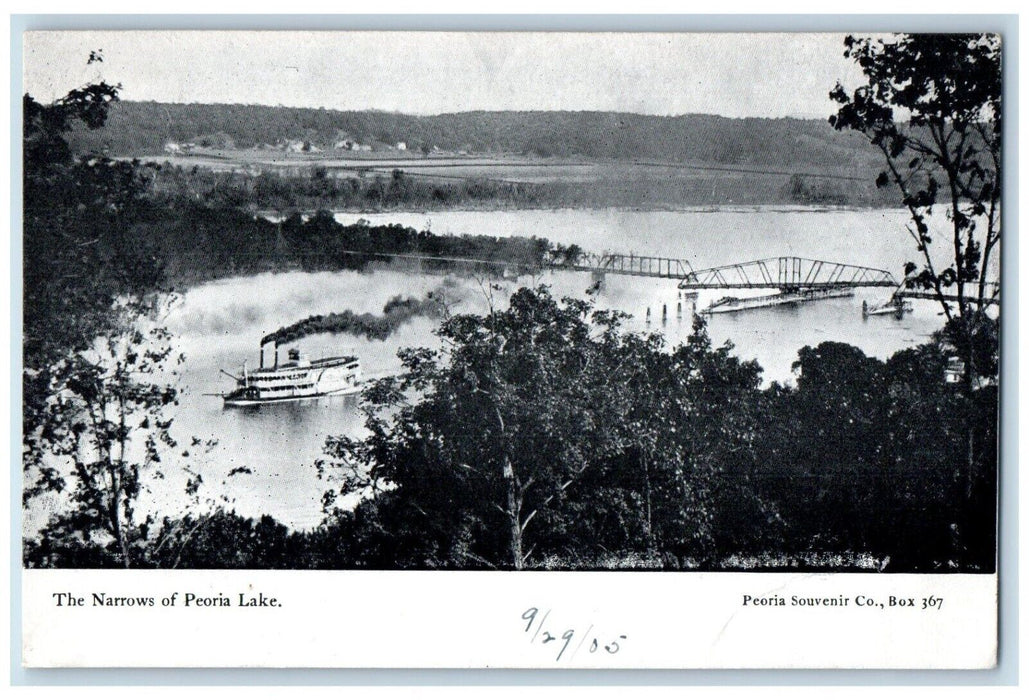 1905 The Narrows of Peoria Lake Peoria Illinois IL Unposted Antique Postcard