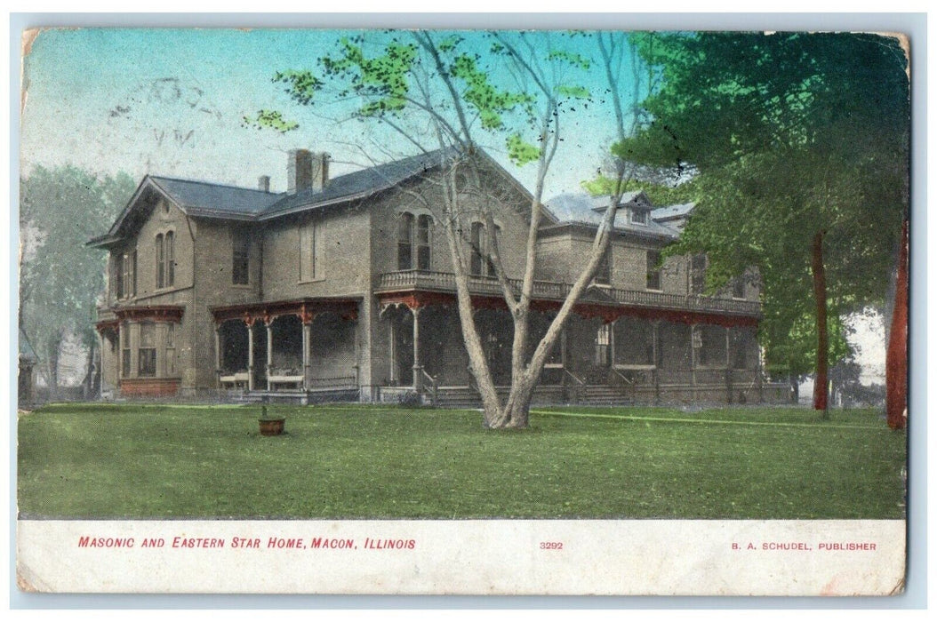 1910 Masonic and Eastern Star Home Macon Illinois IL Posted Postcard