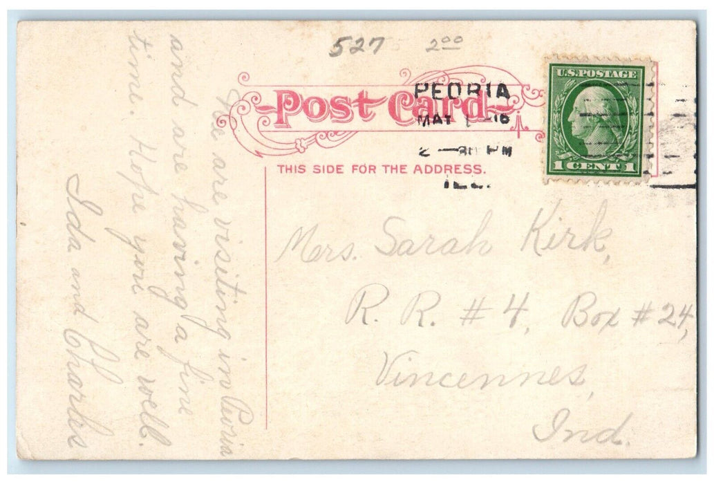 c1910 Fort in Winter Time Glen Oak Park Peoria Illinois IL Posted Postcard