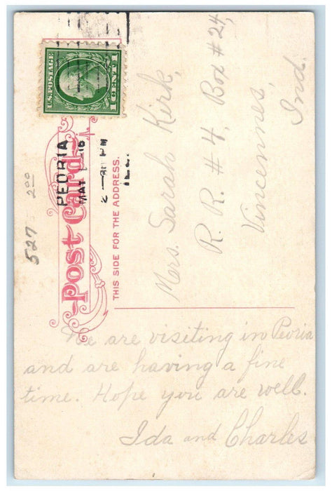 c1910 Fort in Winter Time Glen Oak Park Peoria Illinois IL Posted Postcard