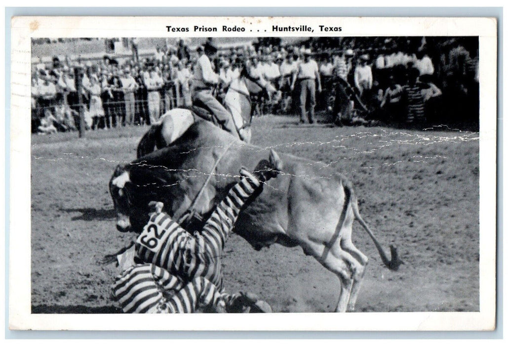 1951 Texas Prison Show Rodeo Huntsville Texas TX Vintage Antique Posted Postcard