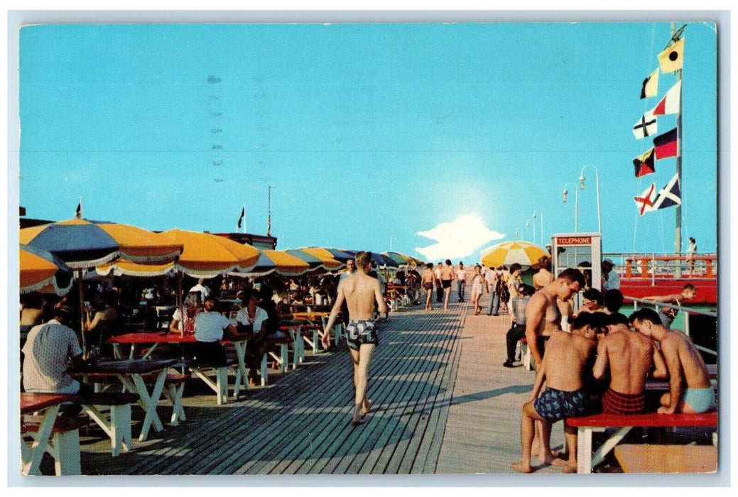 1962 Boardwalk Stewart Beach Galveston Texas TX Vintage Antique Posted Postcard