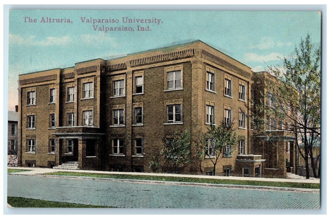 1910 Altruria Valparaiso University Building Indiana IN Vintage Antique Postcard