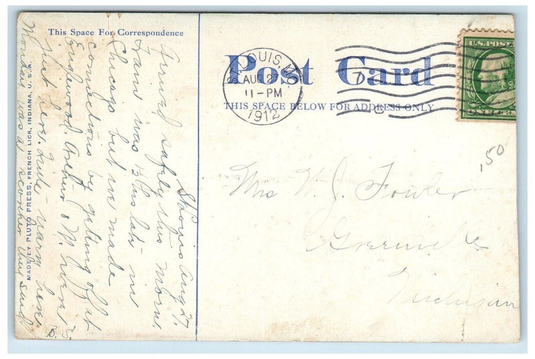 1912 French Lick Springs Hotel Building Cars French Lick Indiana IN Postcard
