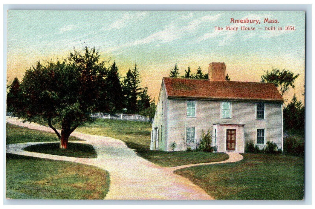 c1910's The Macy House Amesbury Massachusetts MA Unposted Antique Postcard