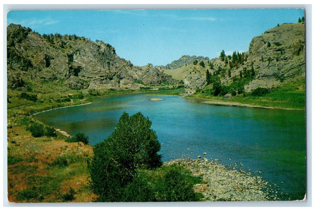 Mighty Missouri River Rugged Mountainous County Helena Great Falls MT Postcard