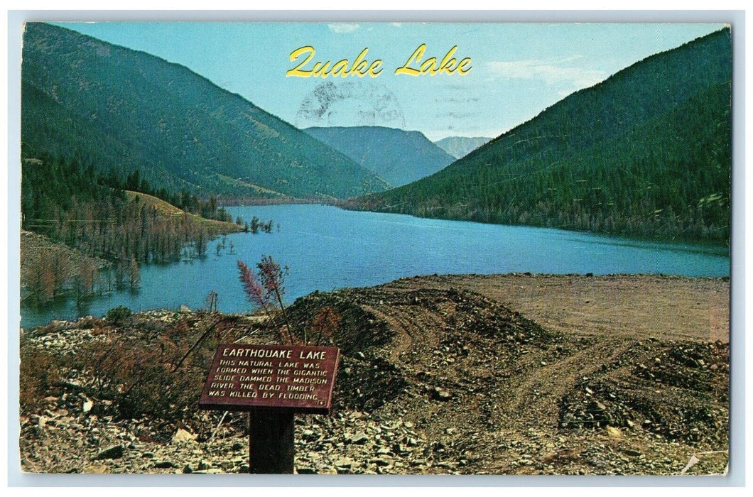 1965 Earthquake Lake Madison River Canyon Montana MT Posted Vintage Postcard