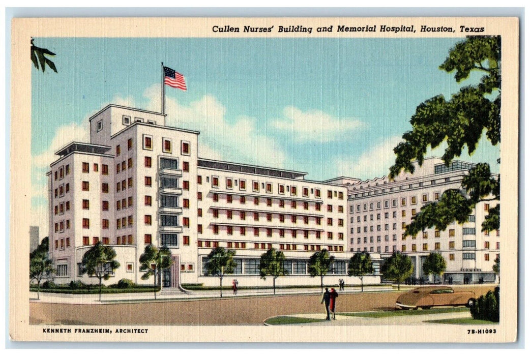 c1930's Cullen Nurses Building Memorial Hospital Houston Texas TX Postcard