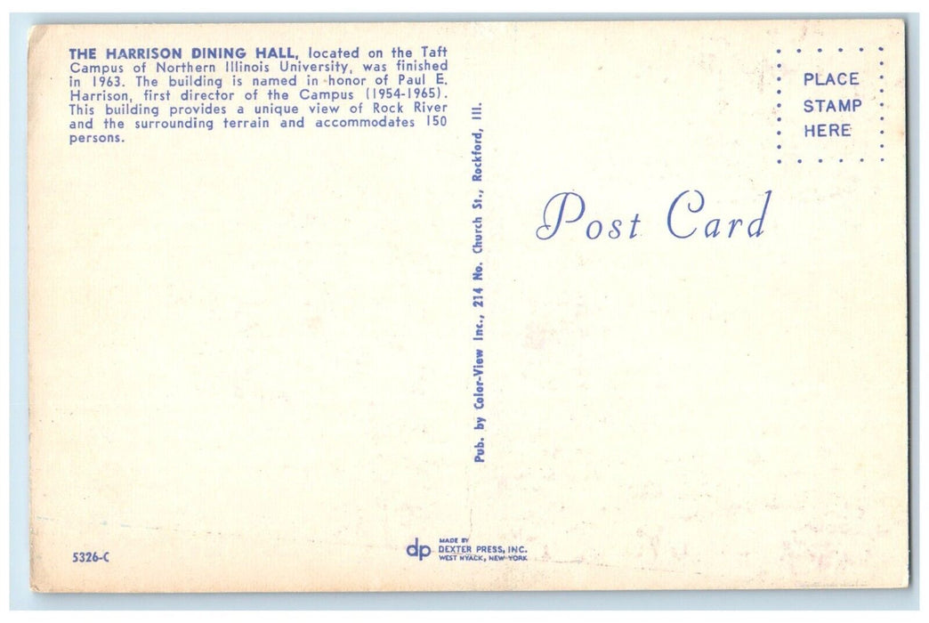 The Harrison Dining Hall Taft Campus Northern Illinois University Postcard