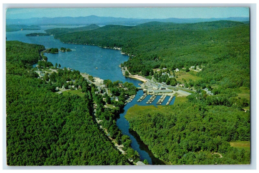 1971 Aerial View Of Alton Bay New Hampshire NH Posted Vintage Postcard