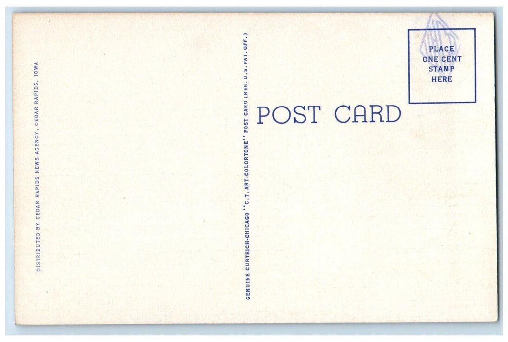c1940 Stewart Memorial Library Coe College Cedar Rapids Iowa IA Antique Postcard