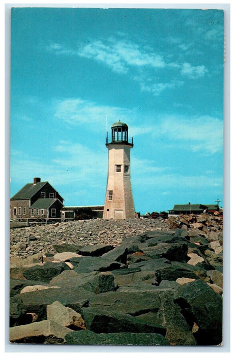 1965 Scituate Light Greenbush Massachusetts MA Posted Antique Vintage Postcard