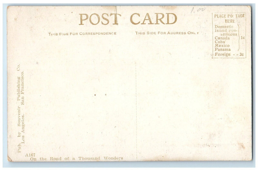 c1910 Public Library Exterior Building Bicycle Hollywood California CA Postcard