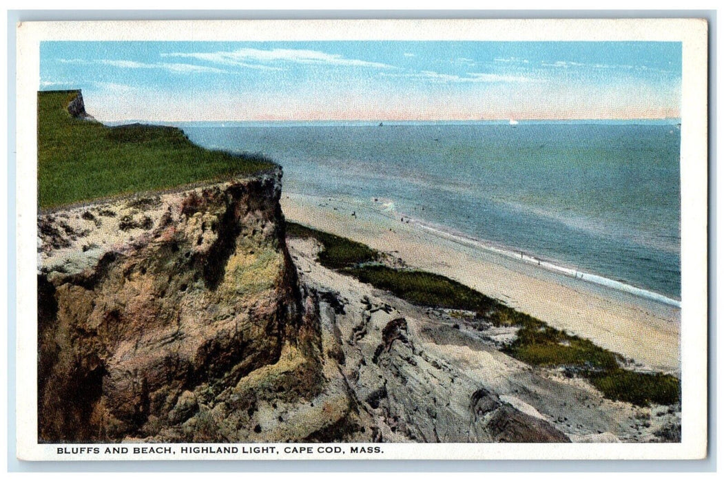 1920 Bluffs Beach Highland Light Cape Cod Massachusetts Vintage Antique Postcard