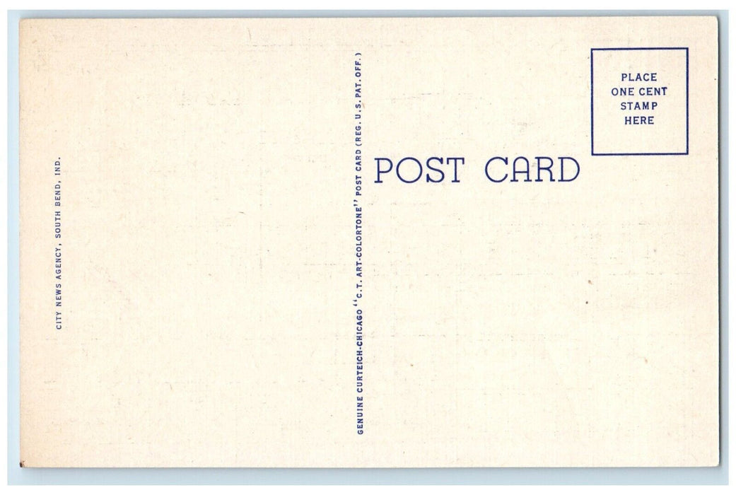 c1940 Aerial View Stadium University Notre Dame Indiana Vintage Antique Postcard
