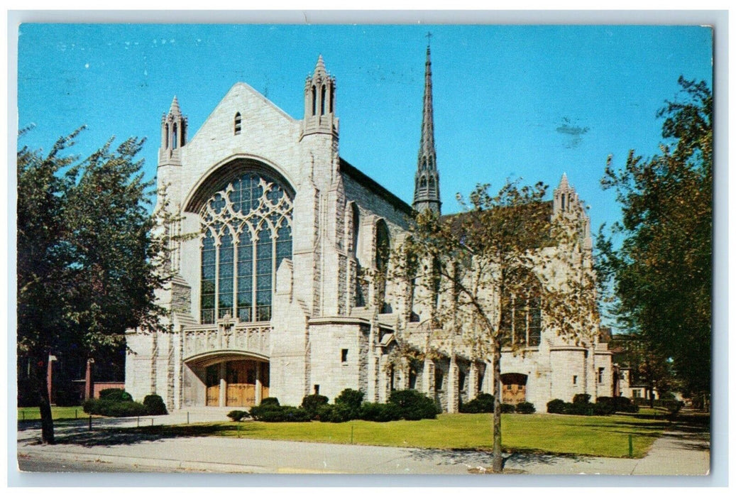 1958 Exterior Holy Angels Catholic Church Gary Hammond Indiana Antique Postcard