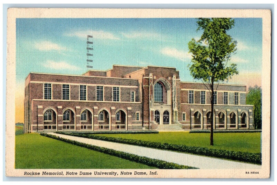 c1940 Rockne Memorial Notre Dame University Building Notre Dame Indiana Postcard