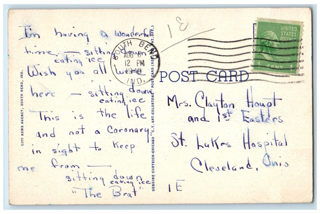 c1940 Rockne Memorial Notre Dame University Building Notre Dame Indiana Postcard