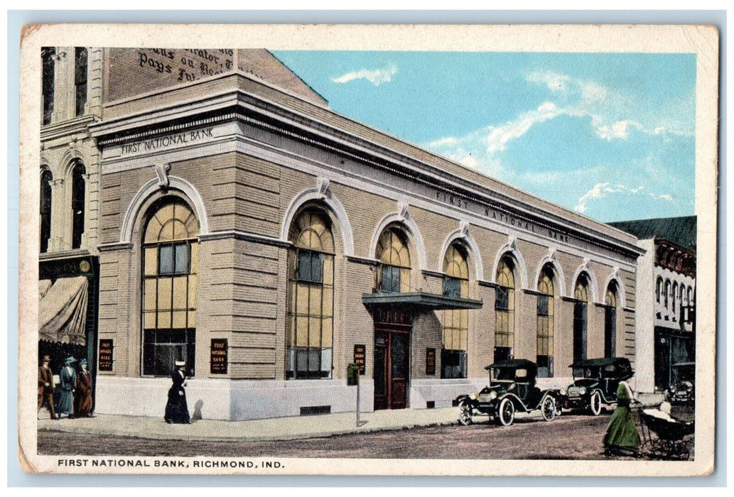 1916 First National Bank Resources Richmond Indiana Statement Vintage Postcard