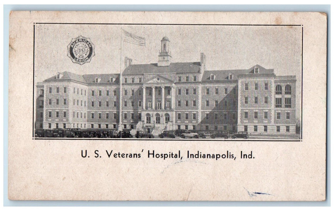 1910 United States Veterans Hospital Building Indianapolis Indiana IN Postcard