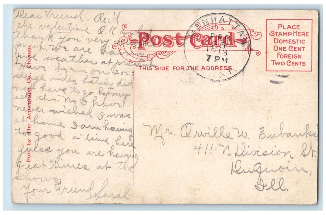 1913 Moonlight Yellowstone Lake Moon Night Yellowstone Park Wyoming WY Postcard