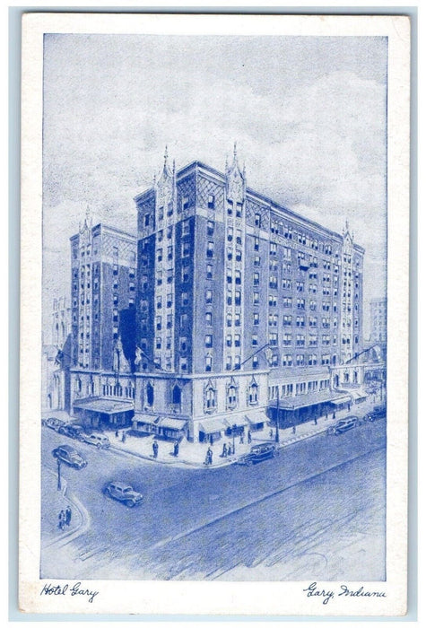 c1920 Aerial View Hotel Gary Building Gary Indiana IN Vintage Antique Postcard