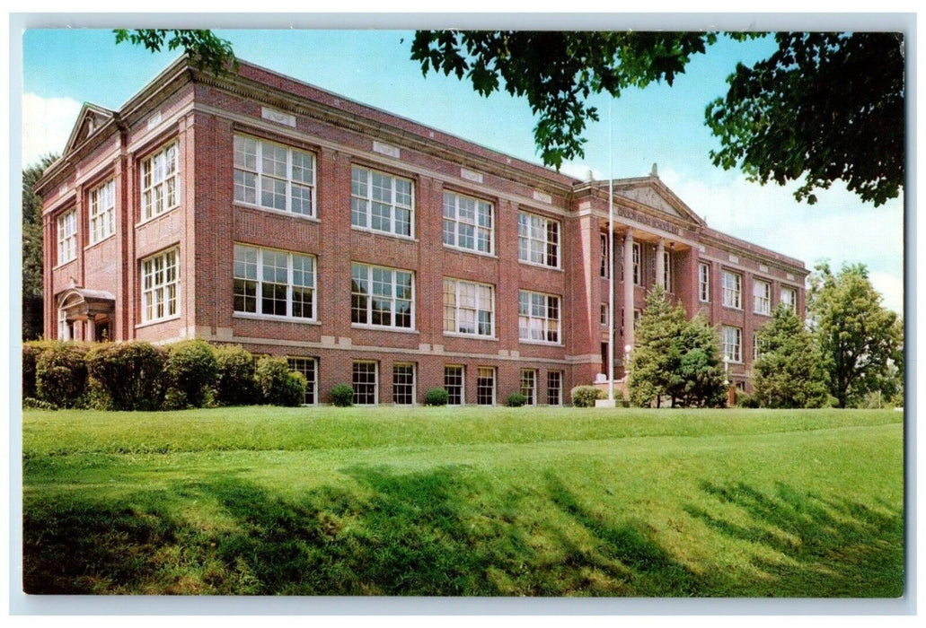 c1960 Galion Senior High School North Union Street Exterior Galion Ohio Postcard