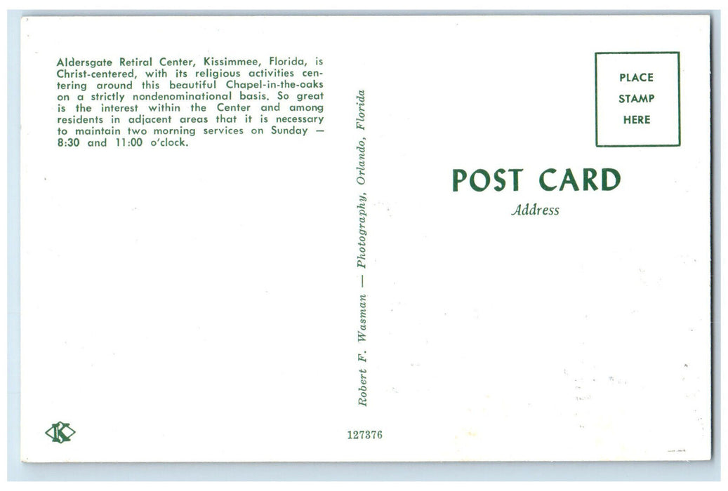 c1960's Front View Aldersgate Retiral Center Kissimmee Florida FL Postcard