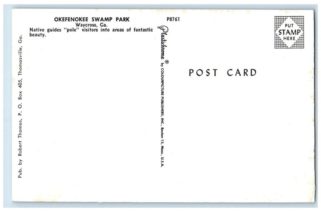 c1950's Okefenokee Swamp Park Native Guids Waycross Georgia GA Postcard