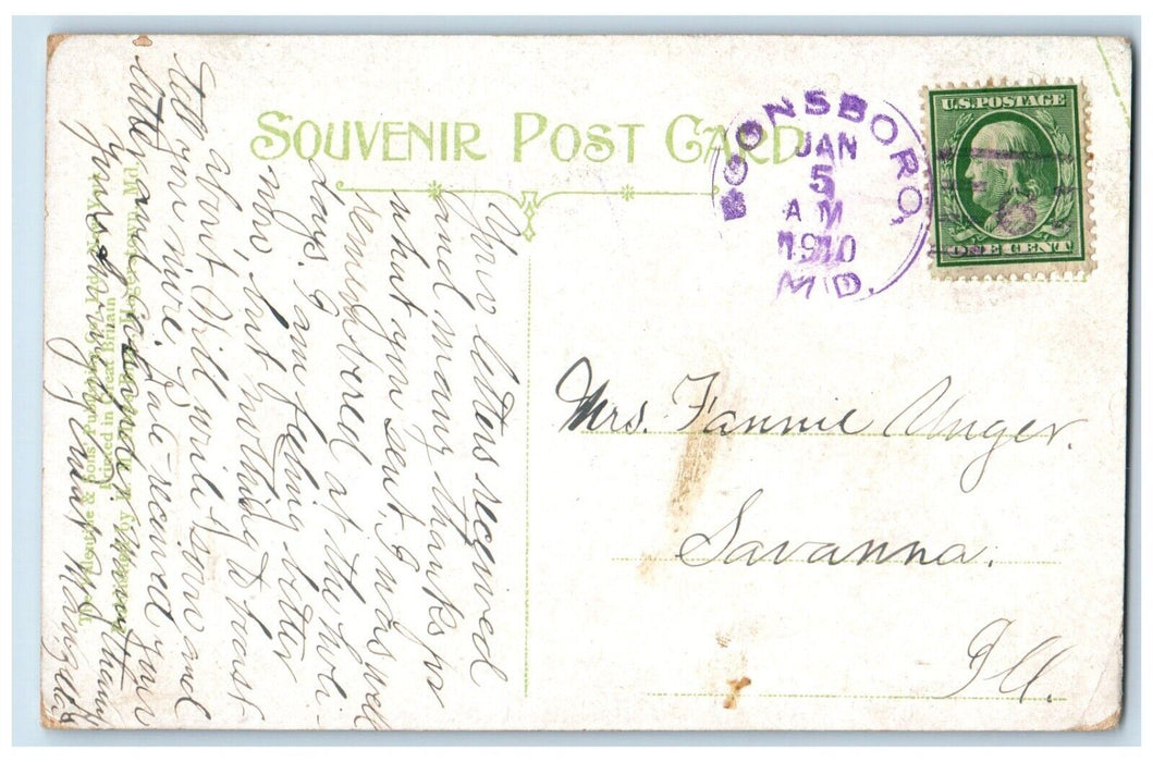 c1910 Washington County Free Library Hagerstown Maryland MD Souvenir Postcard